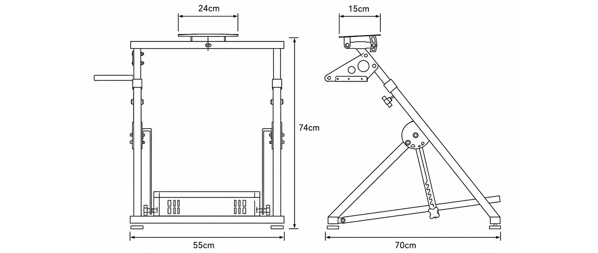 APEX Wheel Stand dimensions